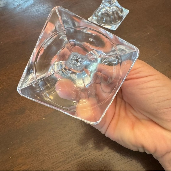 Mikasa Crystal Candle Holders Vintage 1980’s Deco Pattern Tulip Shape Tops - Picture 4 of 12